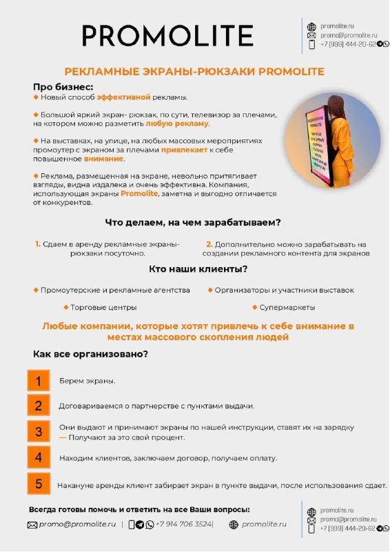 Бизнес по аренде переносных рекламных экранов